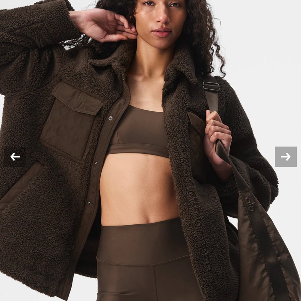ALO Yoga Dark Brown Teddy Jacket-SOLD OUT - Picture 2 of 4